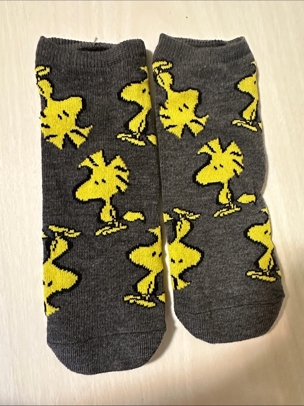 Gray & Yellow Woodstock Novelty Cotton Blend low cut Socks